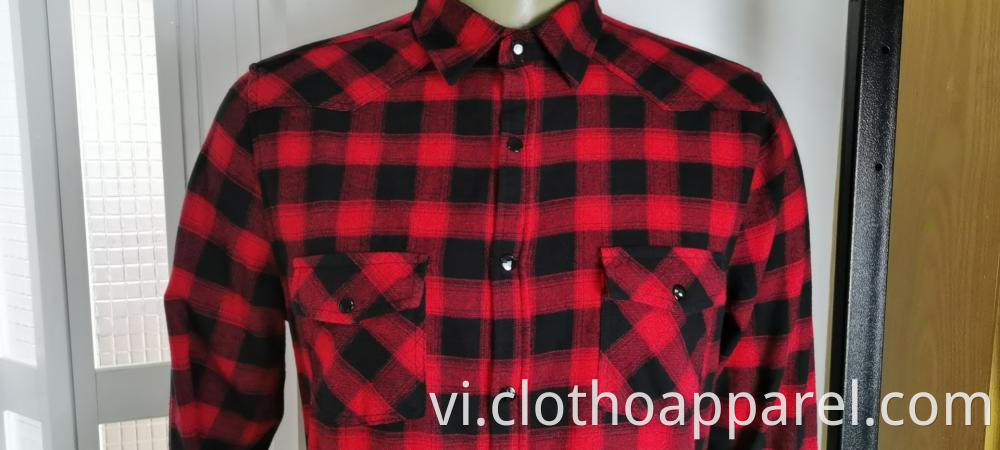 Men's 100% Cotton Red And Black Checked Shirt